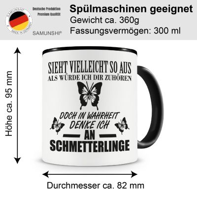 Tasse mit dem Motiv Ich denke an Schmetterlinge - Ansicht 2