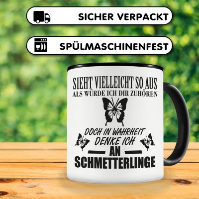 Tasse mit dem Motiv Ich denke an Schmetterlinge - Ansicht 4