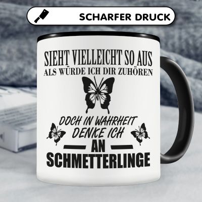 Tasse mit dem Motiv Ich denke an Schmetterlinge - Ansicht 5
