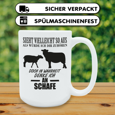 XXL Tasse mit dem Motiv Ich denke an Schafe - Ansicht 4