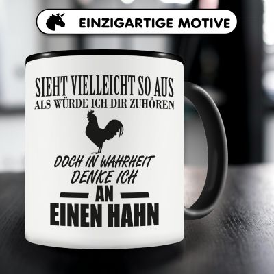 Tasse mit dem Motiv Ich denke an einen Hahn - Ansicht 3