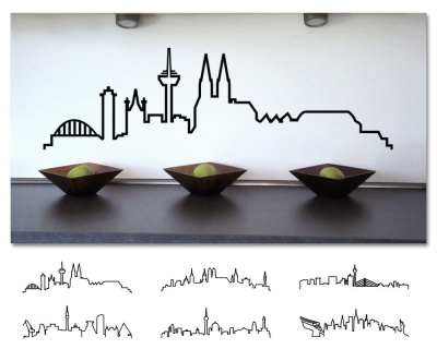 Wandtattoo Skyline Kontur deutscher und internatinaler Stdte