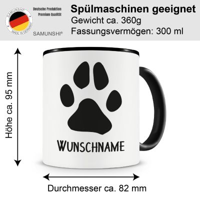 Tasse mit dem Motiv Pfote mit Name - Ansicht 2