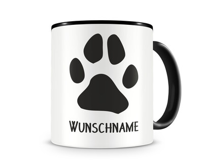 Tasse mit dem Motiv Pfote mit Name