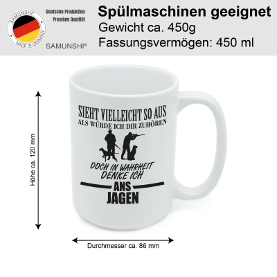 XXL Tasse mit dem Motiv Ich denke ans Jagen - Ansicht 2