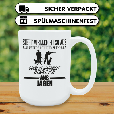 XXL Tasse mit dem Motiv Ich denke ans Jagen - Ansicht 4