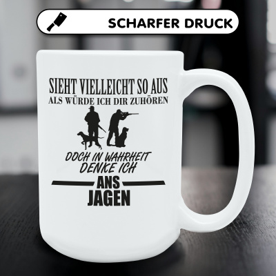 XXL Tasse mit dem Motiv Ich denke ans Jagen - Ansicht 5