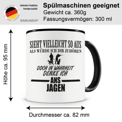 Tasse mit dem Motiv Ich denke ans Jagen - Ansicht 2