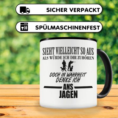 Tasse mit dem Motiv Ich denke ans Jagen - Ansicht 4
