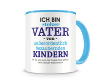 Tasse mit dem Motiv Ich bin stolzer Vater von Kindern Tasse Modellnummer  hellblau/hellblau