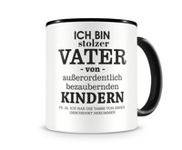 Tasse mit dem Motiv Ich bin stolzer Vater von Kindern Tasse Modellnummer  schwarz/schwarz