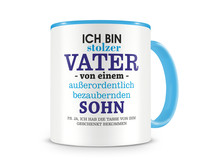 Tasse mit dem Motiv Ich bin stolzer Vater von einem Sohn Tasse Modellnummer  hellblau/hellblau