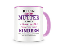 Tasse mit dem Motiv Ich bin stolze Mutter von Kindern Tasse Modellnummer  pink/pink
