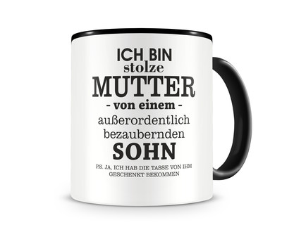 Tasse mit dem Motiv Ich bin stolze Mutter von einem Sohn - Ansicht 1