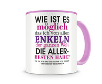 Tasse mit dem Motiv Von allen Enkeln die besten Tasse Modellnummer  pink/pink