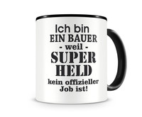 Tasse mit dem Motiv Ich bin ein Bauer Tasse Modellnummer  schwarz/schwarz