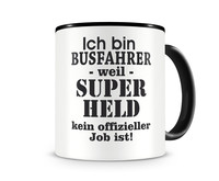 Tasse mit dem Motiv Ich bin Busfahrer Tasse Modellnummer  schwarz/schwarz