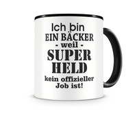 Tasse mit dem Motiv Ich bin ein Bcker Tasse Modellnummer  schwarz/schwarz