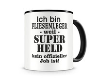 Tasse mit dem Motiv Ich bin Fliesenleger Tasse Modellnummer  schwarz/schwarz