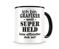 Tasse mit dem Motiv Ich bin Grafiker Tasse Modellnummer  schwarz/schwarz