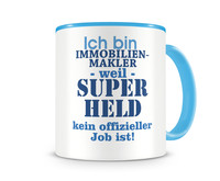 Tasse mit dem Motiv Ich bin Immobilienmakler Tasse Modellnummer  hellblau/hellblau