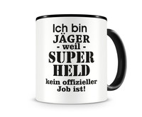 Tasse mit dem Motiv Ich bin Jger Tasse Modellnummer  schwarz/schwarz