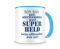 Tasse mit dem Motiv Ich bin KFZ-Mechaniker Tasse Modellnummer  hellblau/hellblau