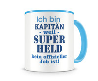 Tasse mit dem Motiv Ich bin Kapitn Tasse Modellnummer  hellblau/hellblau