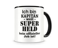 Tasse mit dem Motiv Ich bin Kapitn Tasse Modellnummer  schwarz/schwarz