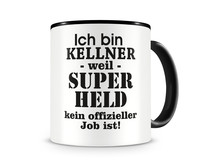 Tasse mit dem Motiv Ich bin Kellner Tasse Modellnummer  schwarz/schwarz