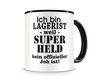 Tasse mit dem Motiv Ich bin Lagerist Tasse Modellnummer  schwarz/schwarz