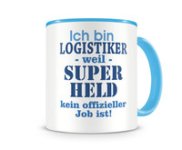 Tasse mit dem Motiv Ich bin Logistiker Tasse Modellnummer  hellblau/hellblau