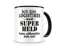 Tasse mit dem Motiv Ich bin Logistiker Tasse Modellnummer  schwarz/schwarz