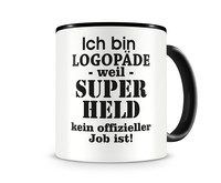 Tasse mit dem Motiv Ich bin Logopde Tasse Modellnummer  schwarz/schwarz