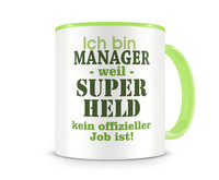 Tasse mit dem Motiv Ich bin Manager Tasse Modellnummer  gr�n/gr�n