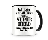 Tasse mit dem Motiv Ich bin Mechatroniker Tasse Modellnummer  schwarz/schwarz