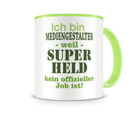 Tasse mit dem Motiv Ich bin Mediengestalter Tasse Modellnummer  gr�n/gr�n