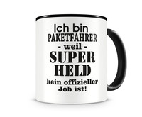 Tasse mit dem Motiv Ich bin Paketfahrer Tasse Modellnummer  schwarz/schwarz