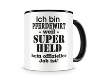 Tasse mit dem Motiv Ich bin Pferdewirt Tasse Modellnummer  schwarz/schwarz