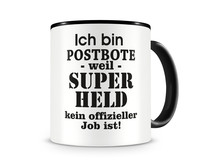 Tasse mit dem Motiv Ich bin Postbote Tasse Modellnummer  schwarz/schwarz