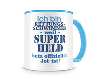 Tasse mit dem Motiv Ich bin Rettungsschwimmer Tasse Modellnummer  hellblau/hellblau