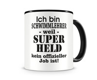 Tasse mit dem Motiv Ich bin Schwimmlehrer Tasse Modellnummer  schwarz/schwarz