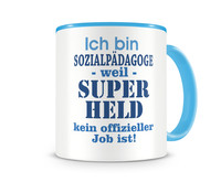 Tasse mit dem Motiv Ich bin Sozialpdagoge Tasse Modellnummer  hellblau/hellblau