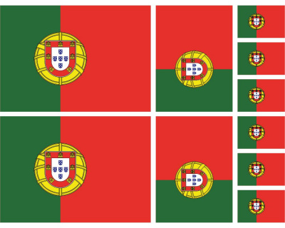 Aufkleber Set Portugal Autoaufkleber 10 Flaggen Set