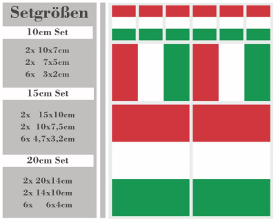 Aufkleber Set Italien Autoaufkleber 10 Flaggen Set - Ansicht 2