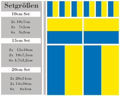 Aufkleber Set Ukraine Autoaufkleber 10 Flaggen Set - Ansicht 2