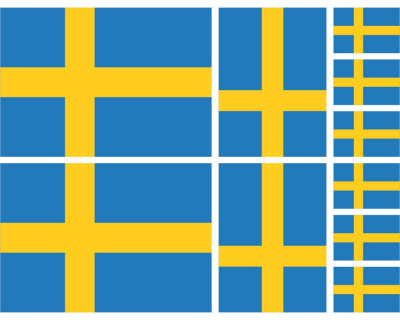 Aufkleber Set Schweden Autoaufkleber 10 Flaggen Set