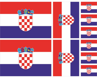 Aufkleber Set Kroatien Autoaufkleber 10 Flaggen Set