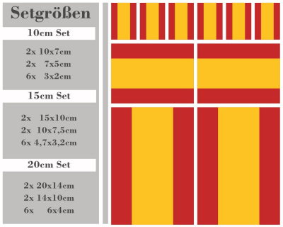 Aufkleber Set Spanien Autoaufkleber 10 Flaggen Set - Ansicht 2
