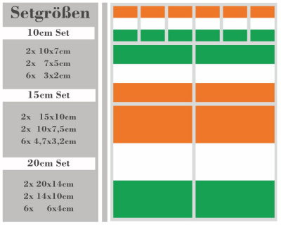 Aufkleber Set Irland Autoaufkleber 10 Flaggen Set - Ansicht 2